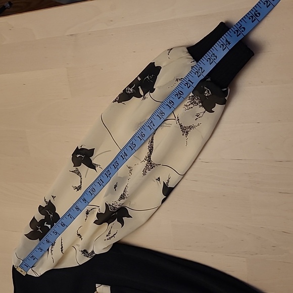 NWOT VTG 1970s Anthony Sicari Black and White Sheer Sleeved Sweater - Picture 5 of 13